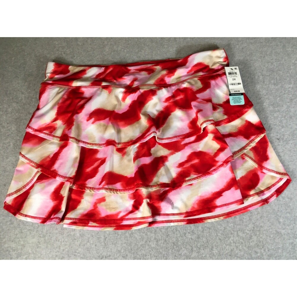 NWT Ideology  Skirt Skort Womens 2X Twist Fiery Red Active Performance  Wear